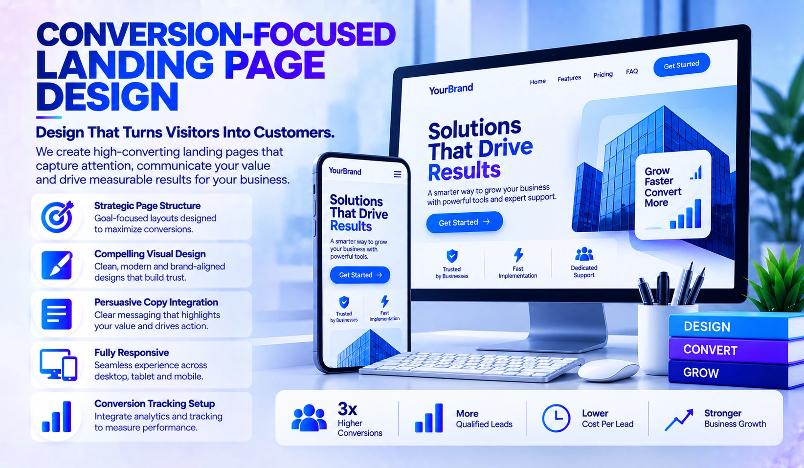 Conversion-focused landing page design
