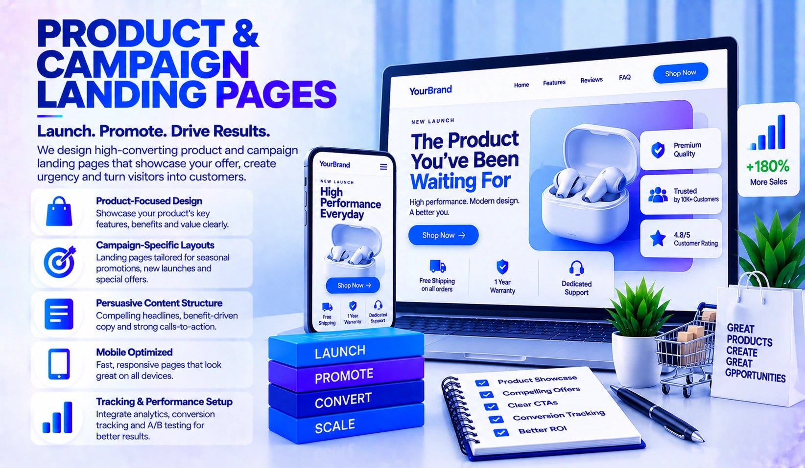 Product and campaign landing pages