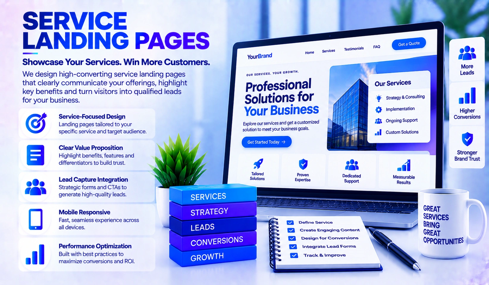 Service landing pages