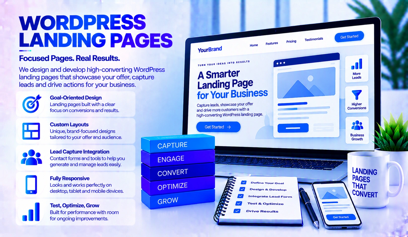 WordPress landing pages